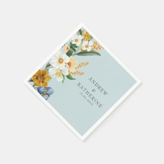 Serviette En Papier Mint vert jardin Fleurs sauvages Printemps mariage (Coin)