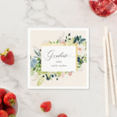 Serviette En Papier Minuit Blue Blush Floral Graduation Card Napkins (En situation)