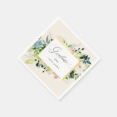 Serviette En Papier Minuit Blue Blush Floral Graduation Card Napkins (Coin)