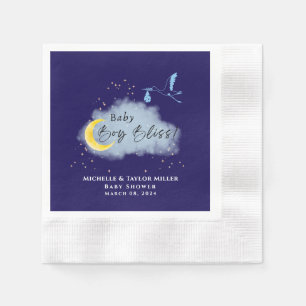Serviette En Papier Minuit Blue Starlit Baby Boy Bliss Stork
