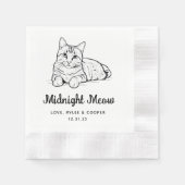 Serviette En Papier Minuit Custom Cat Drake Cocktail Mariage de servie (Devant)