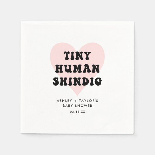 Serviette En Papier Minuscule Baby shower moderne Humain Shindig (Devant)