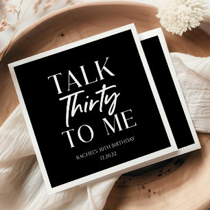 Serviette En Papier Minuscule Black Talk Trente To Me 30e anniversaire