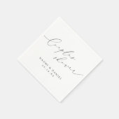 Serviette En Papier Minuscule Design Chic Script Couples Douche (Coin)