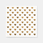 Serviette En Papier Minuscule Gold Glittered Hearts Motif Cocktail Nap (Devant)