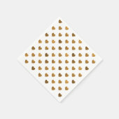Serviette En Papier Minuscule Gold Glittered Hearts Motif Cocktail Nap (Coin)