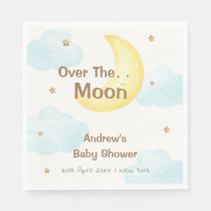Serviette En Papier Minuscule Sur Le Baby shower Lune