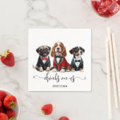 Serviette En Papier Minuscules Chiens Trio Boissons Sur Nous Mariage C (En situation)