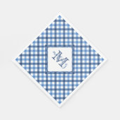 Serviette En Papier Minuscules de nom en vichy diamant bleu (Coin)
