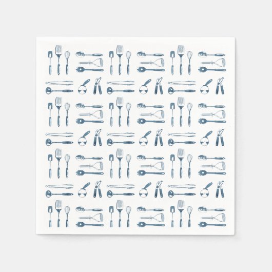 Serviette En Papier Minuscules ustensiles de cuisine (Devant)