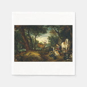 Serviette En Papier Miracle de Saint Hubert par Pierre Paul Rubens