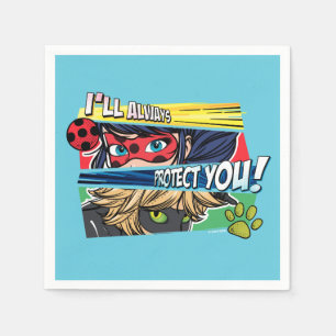 Serviette En Papier Miraculous Ladybug & Cat Noir toujours vous protég
