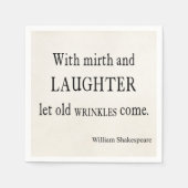 Serviette En Papier Mirth and Laughter Old Wrinkles Shakespeare Citati (Devant)