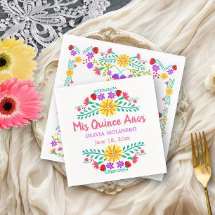 Serviette En Papier Mis Quince Anos Fête Mexicaine Quincenera Sur Mesu