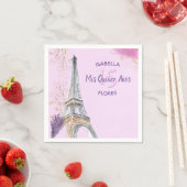 Serviette En Papier Mis Quince Anos Paris Thème Pink Gold Tour Eiffel (En situation)