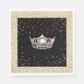 Serviette En Papier Miss America Silver Crown Gold Stars Papier Napkin (Devant)