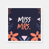 Serviette En Papier Miss To Mrs. Enterrement de Vie de Jeune Fille (Devant)