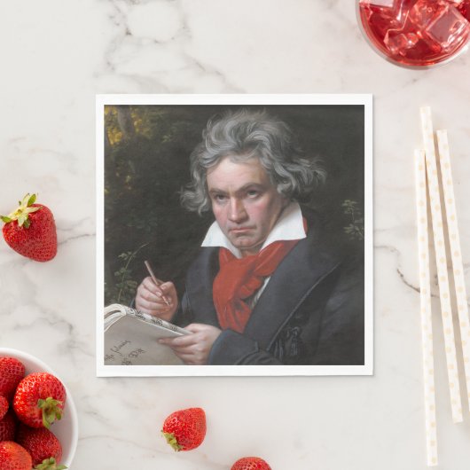 Serviette En Papier Missa Solemnis : Ludwig Beethoven Musique classiqu (En situation)