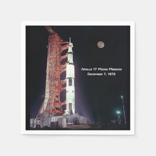Serviette En Papier Mission Apollo 17 Moon (Devant)
