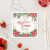 Serviette En Papier Misstletoe À Mme Winter Poinsettia Fête des mariée (En situation)