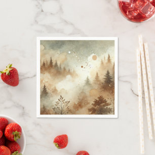 Serviette En Papier Mistal Autumnal Aquarelle Forêt Découpage serviett