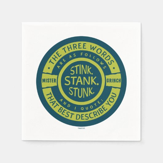 Serviette En Papier Mister Grinch | Citation de bloc de puit (Devant)