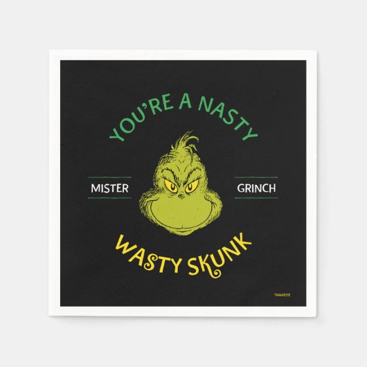 Serviette En Papier Mister Grinch | Vous êtes un sale con (Devant)