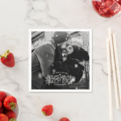 Serviette En Papier Mistletoe de la partie d'engagement ajouter votre  (En situation)