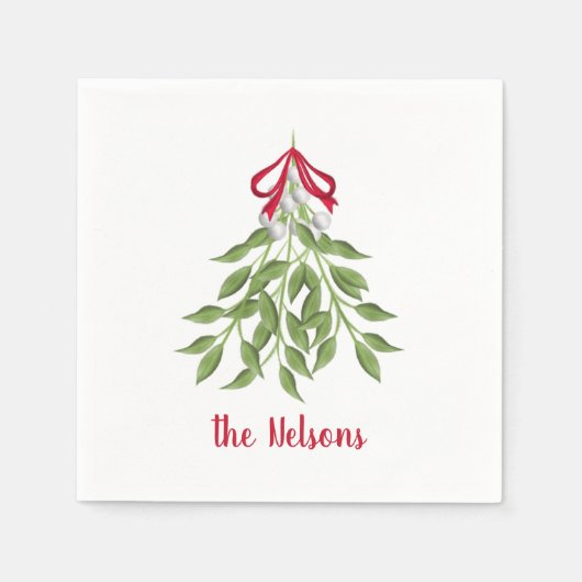 Serviette En Papier Mistletoe Holiday Napkin (Devant)