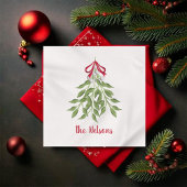 Serviette En Papier Mistletoe Holiday Napkin