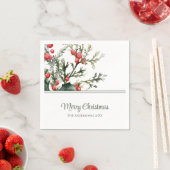 Serviette En Papier Mistletoe moderne Joyeux Noël (En situation)