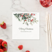 Serviette En Papier Mistletoe moderne Joyeux Noël (En situation)