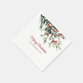 Serviette En Papier Mistletoe moderne Joyeux Noël (Coin)