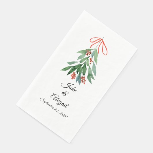 Serviette En Papier Mistletoe personnalisé sur mesure Papier Noël Gue (Coin)