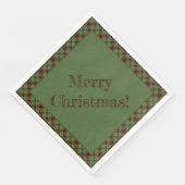 Serviette En Papier Mistletoe & Plaid Holly (Coin)