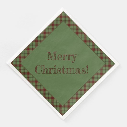 Serviette En Papier Mistletoe & Plaid Holly (Coin)