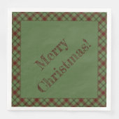 Serviette En Papier Mistletoe & Plaid Holly (Devant)
