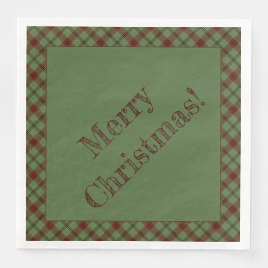 Serviette En Papier Mistletoe & Plaid Holly (Devant)