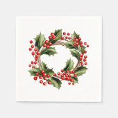 Serviette En Papier Mistletoe traditionnelle : serviettes de Noël Snow (Devant)