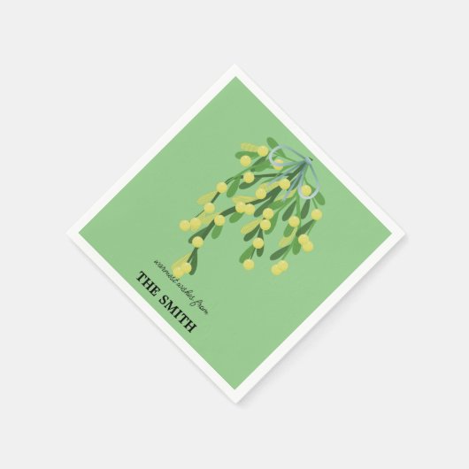 Serviette En Papier Mistletoe vert pastel (Coin)