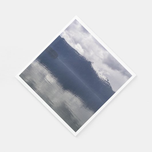 Serviette En Papier Misty Alaskan Sea dans les tons bleu (Coin)