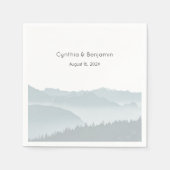 Serviette En Papier Misty Mountains Range Mariage personnalisé (Devant)