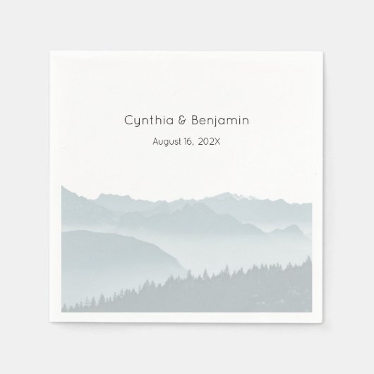 Serviette En Papier Misty Mountains Range Mariage personnalisé (Devant)