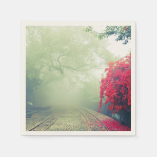 Serviette En Papier Misty Railroad Trails Pittoresque Photo Mariage