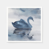 Serviette En Papier Misty Reflections | Dusty Blue Swan Lake Mariage (Devant)