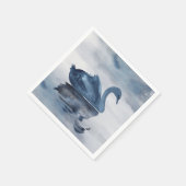 Serviette En Papier Misty Reflections | Dusty Blue Swan Lake Mariage (Coin)