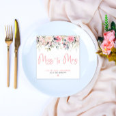 Serviette En Papier Mlle À Mme Blush Floral Fête des mariées Napkin