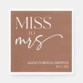 Serviette En Papier Mlle À Mme Brown Boho Fête des mariées bohème (Devant)