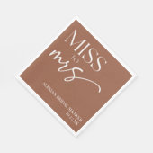 Serviette En Papier Mlle À Mme Brown Boho Fête des mariées bohème (Coin)