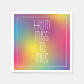 Serviette En Papier Mlle à Mme Fête des mariées holographique moderne (Devant)